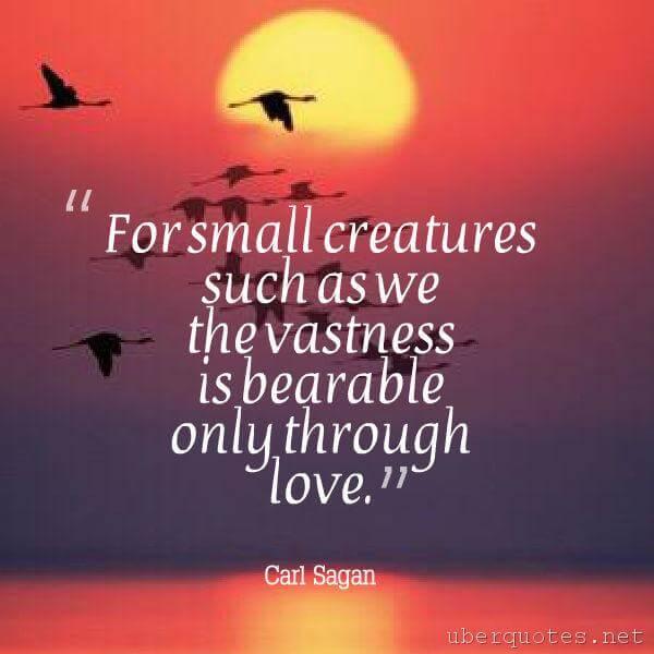 Love quotes by Carl Sagan, UberQuotes