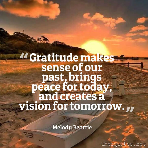 Peace quotes by Melody Beattie, Thankful quotes by Melody Beattie, UberQuotes